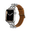 Apple Watch 7 45mm KRD-53 Deri Kordon Siyah-Gümüş