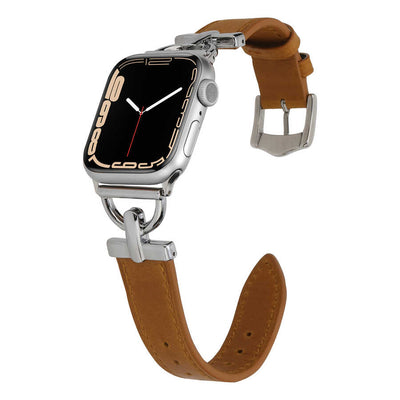 Apple Watch 7 45mm KRD-53 Deri Kordon Kahverengi