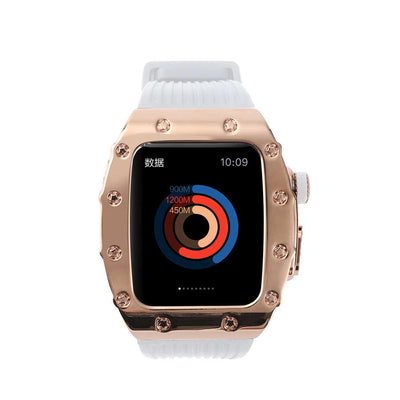 Apple Watch 7 45mm KRD-65 Kordon Siyah-Gümüş