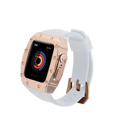 Apple Watch 7 45mm KRD-65 Kordon Beyaz-Rose Gold