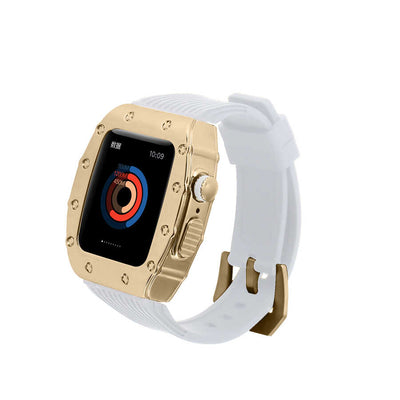Apple Watch 7 45mm KRD-65 Kordon Beyaz-Gold