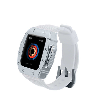 Apple Watch 7 45mm KRD-65 Kordon Beyaz-Gümüş