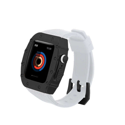 Apple Watch 7 45mm KRD-65 Kordon Beyaz-Siyah