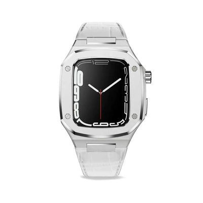 Apple Watch 7 45mm KRD-67 Kordon Beyaz-Gümüş