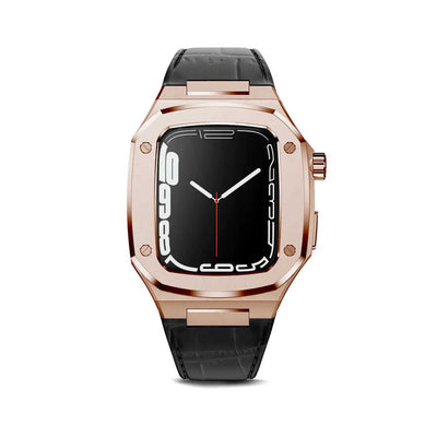 Apple Watch 7 45mm KRD-67 Kordon Siyah-Rose Gold