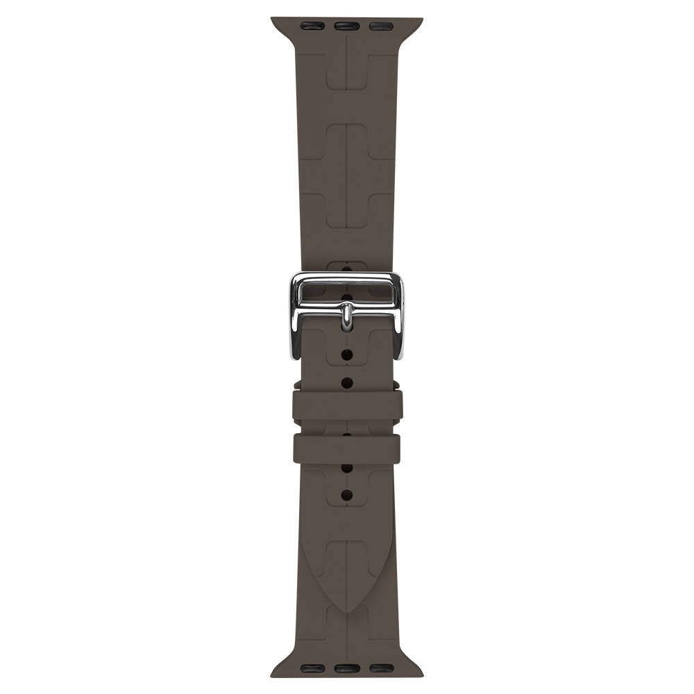 Apple Watch 7 45mm KRD-92 Silikon Kordon Kahve Açık