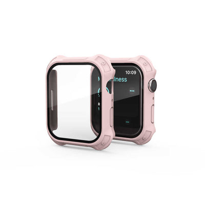 Apple Watch 7 45mm Tank Zırh Kasa ve Mat Görünümlü Ekran Koruyucu Zore Watch Gard 11 Pembe