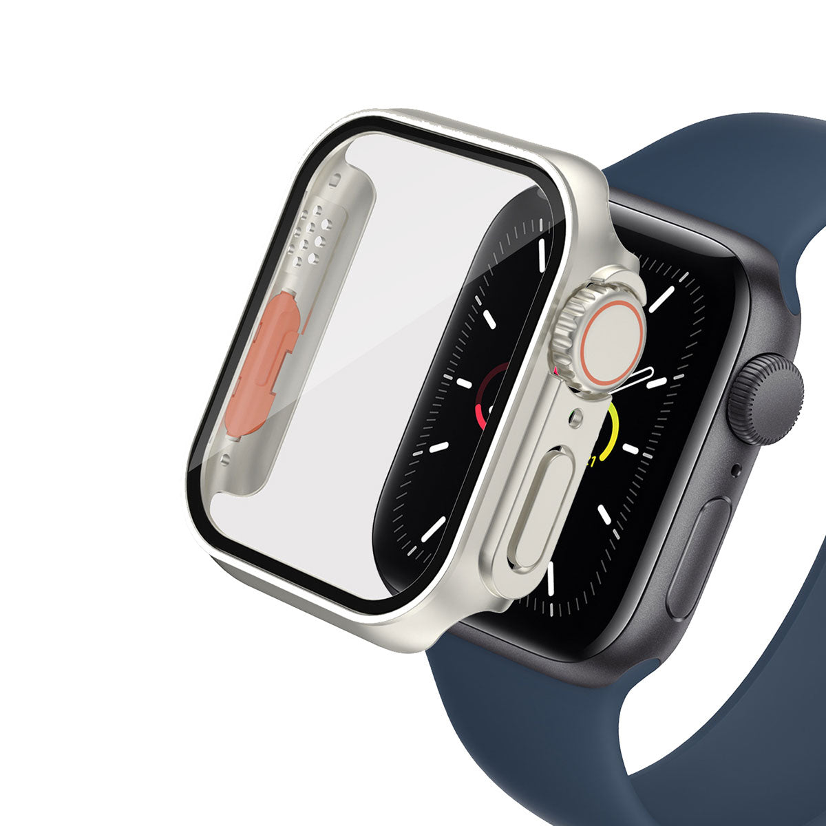 Apple Watch 7-8 45mm - Watch Ultra 49mm Kasa Dönüştürücü ve Ekran Koruyucu Zore Watch Gard 26 Gümüş