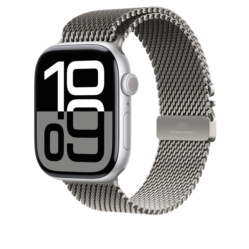 Apple Watch 7 45mm Zore KRD-100 Titanyum Hasır Kordon Titanyum