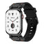 Apple Watch 7 45mm Zore KRD-101 Titanyum Metal Başlıklı Silikon Kordon Siyah-Turuncu