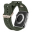 Apple Watch 7 45mm Zore KRD-117 Hava Alabilen Delikli Metal Süslemeli Desenli Silikon Kordon Siyah