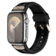 Apple Watch 7 45mm Zore KRD-117 Hava Alabilen Delikli Metal Süslemeli Desenli Silikon Kordon Siyah