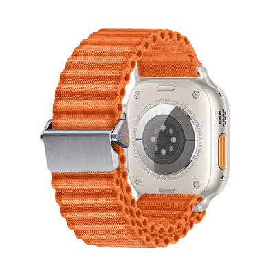 Apple Watch 7 45mm Zore KRD-123 Naylon Kumaş Hasır Örgülü Kordon Siyah