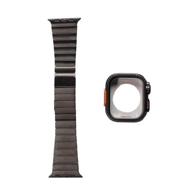 Apple Watch 7 45mm Zore KRD-126 Sert Kasa Koruyuculu Metal Kordon Gold
