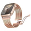 Apple Watch 7 45mm Zore KRD-137 Metal Hasır Kordon Rose Gold