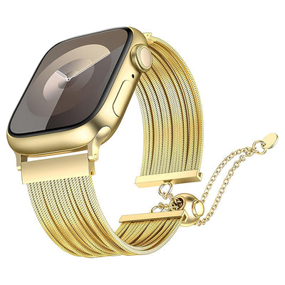 Apple Watch 7 45mm Zore KRD-137 Metal Hasır Kordon Siyah