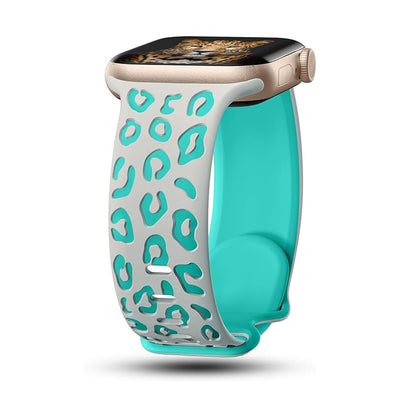 Apple Watch 7 45mm Zore KRD-140 Silikon Kordon Strap Kayış Gri-Yeşil