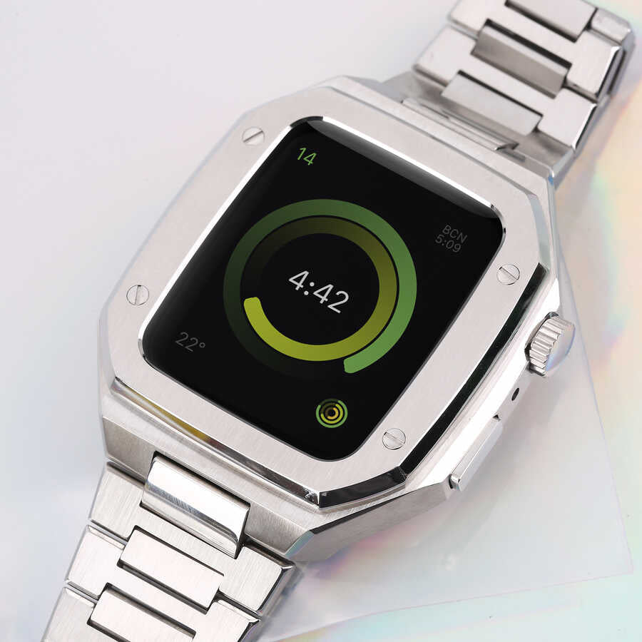 Apple Watch 7 45mm Zore KRD-64 Metal Kordon Siyah
