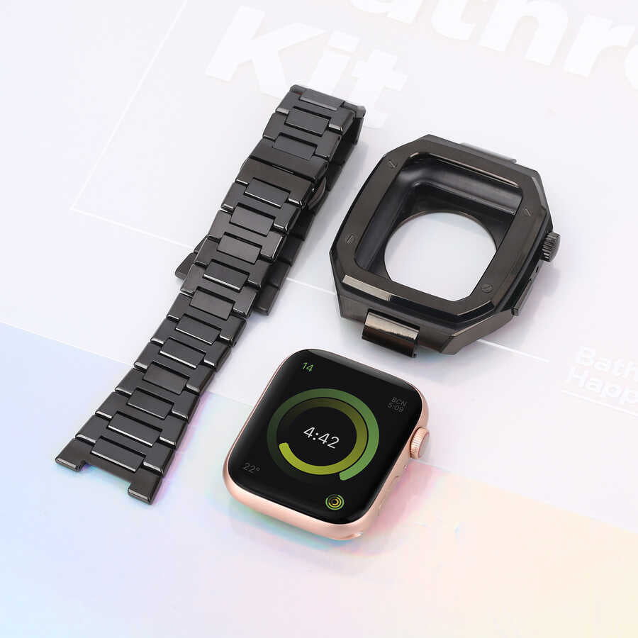 Apple Watch 7 45mm Zore KRD-64 Metal Kordon Gümüş