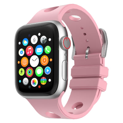 Apple Watch Ultra 49mm Delikli Tasarım Zore KRD-147 Silikon Kordon Pembe
