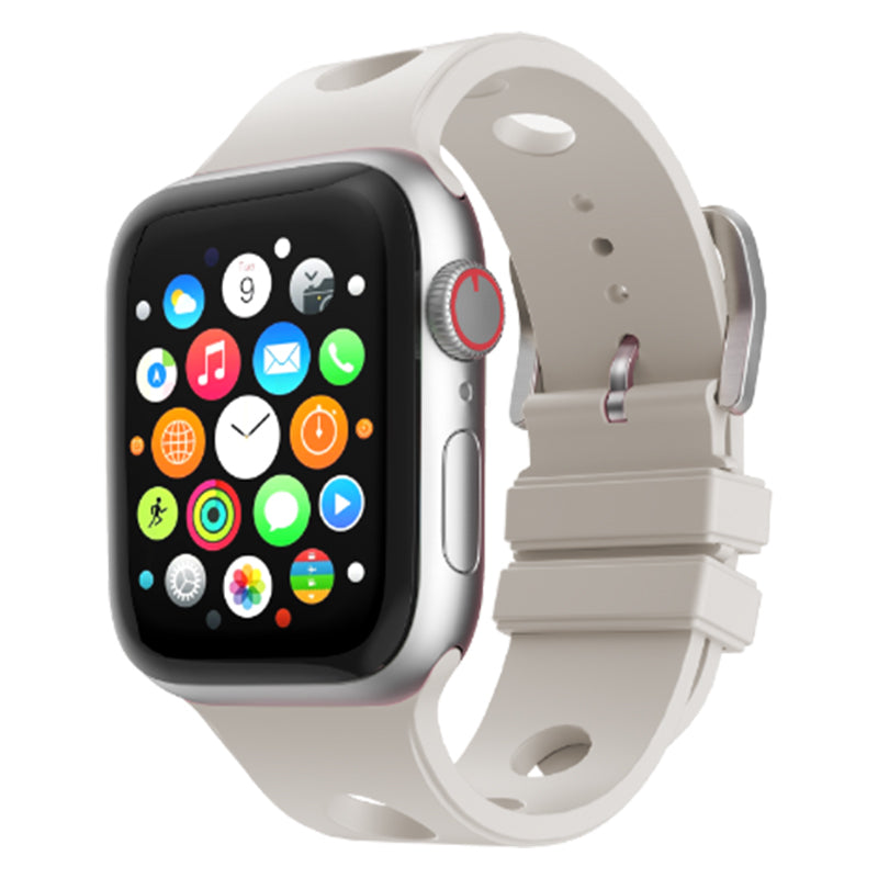 Apple Watch Ultra 49mm Delikli Tasarım Zore KRD-147 Silikon Kordon Gri