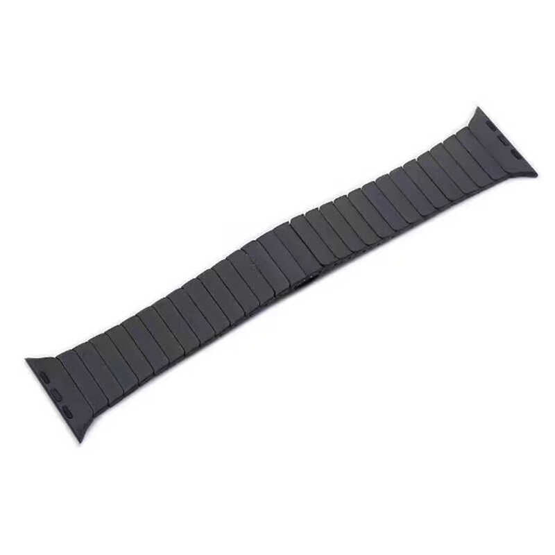 Apple Watch Ultra 49mm Kordon KRD-16 Seramik Strap Kayış Siyah