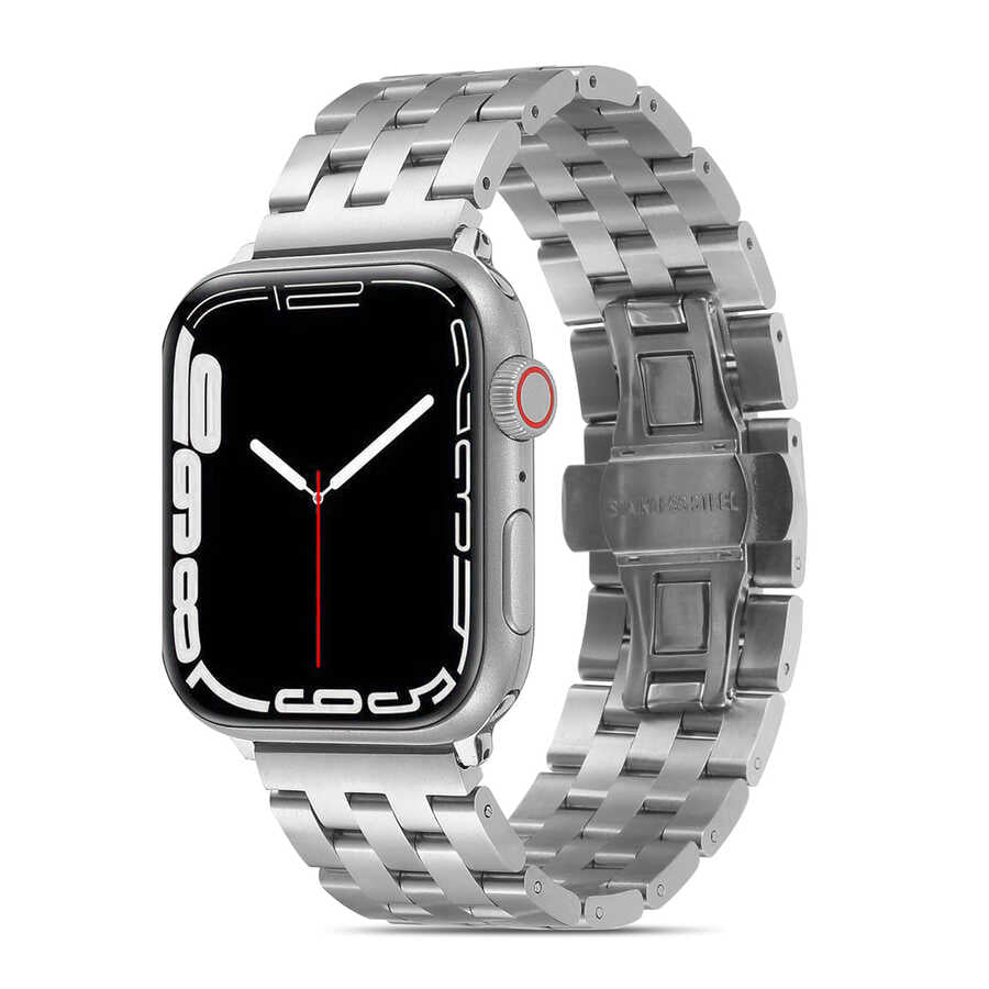 Apple Watch Ultra 49mm Kordon KRD-20 Metal Strap Kayış Siyah