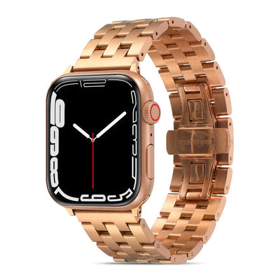 Apple Watch Ultra 49mm Kordon KRD-20 Metal Strap Kayış Rose Gold