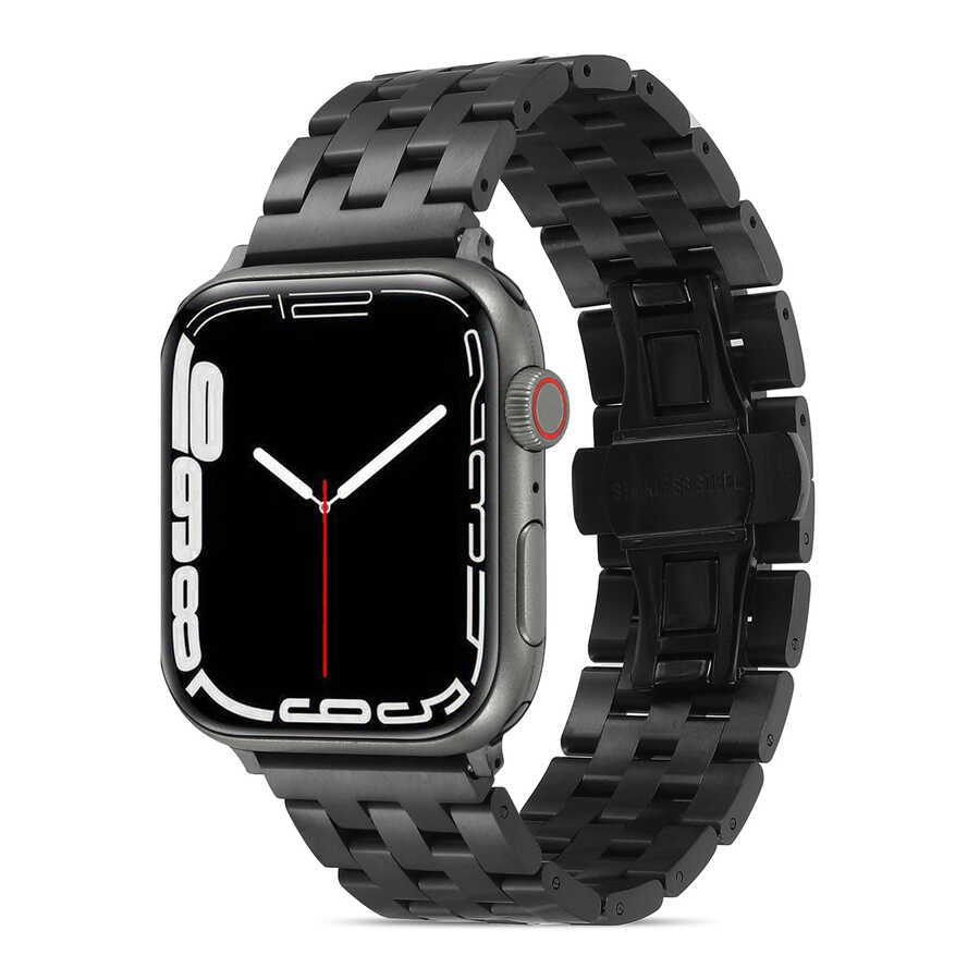 Apple Watch Ultra 49mm Kordon KRD-20 Metal Strap Kayış Siyah