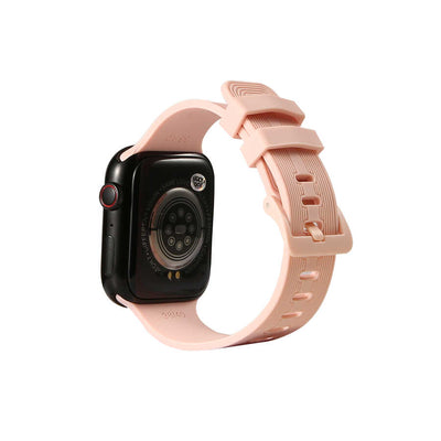Apple Watch Ultra 49mm Kordon KRD-23 Silikon Strap Kayış Pembe