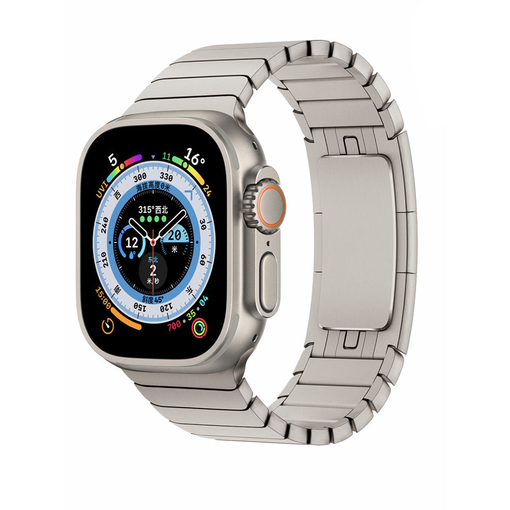 Apple Watch Ultra 49mm Kordon KRD-35 Metal Kordon Gri