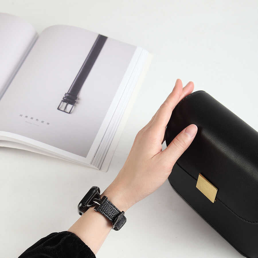 Apple Watch Ultra 49mm Kordon KRD-53 Deri Strap Kayış Kahverengi