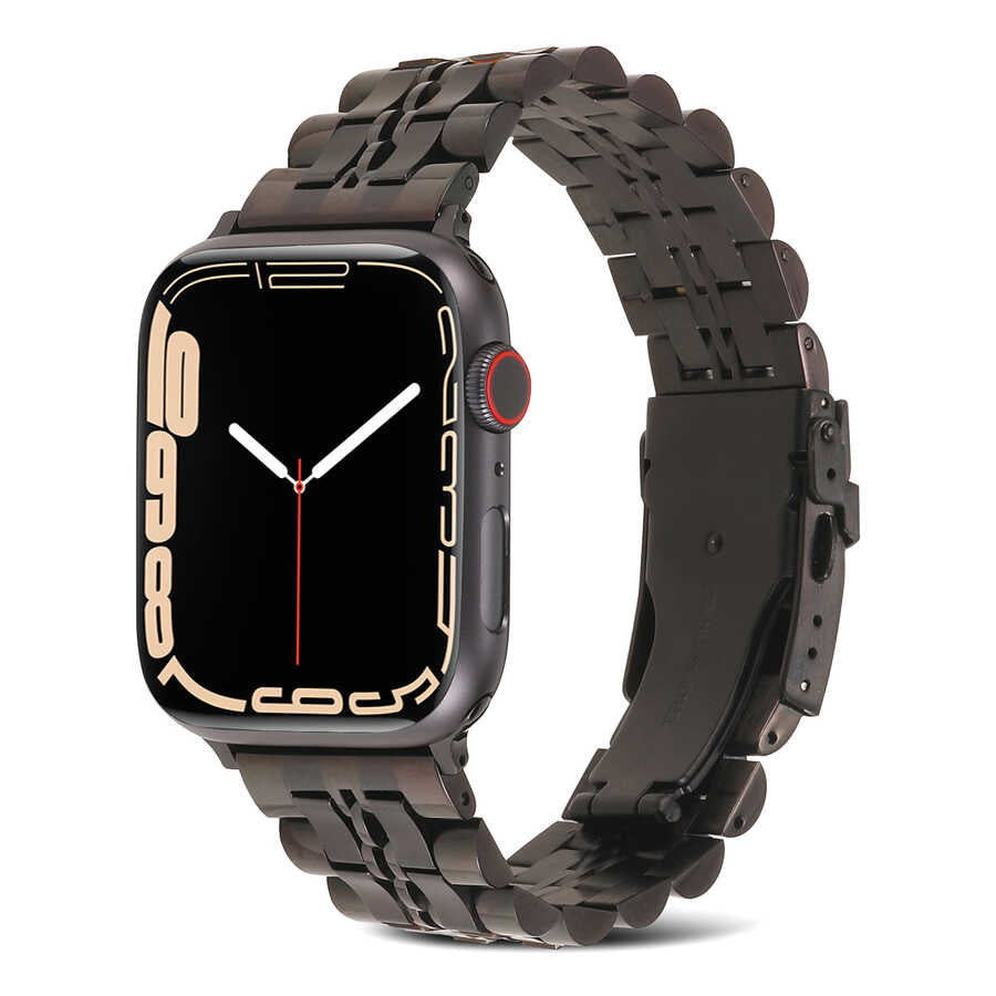 Apple Watch Ultra 49mm Kordon KRD-54 Metal Strap Kayış Siyah