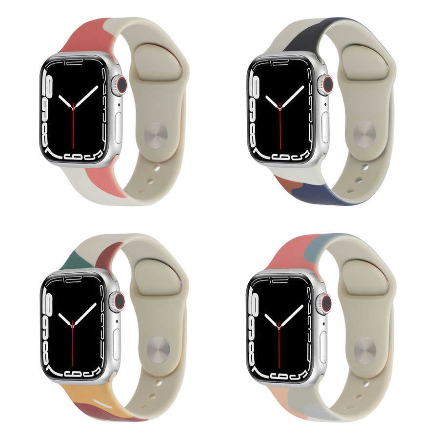 Apple Watch Ultra 49mm Kordon KRD-62 Silikon Strap Kayış Rouge Powder