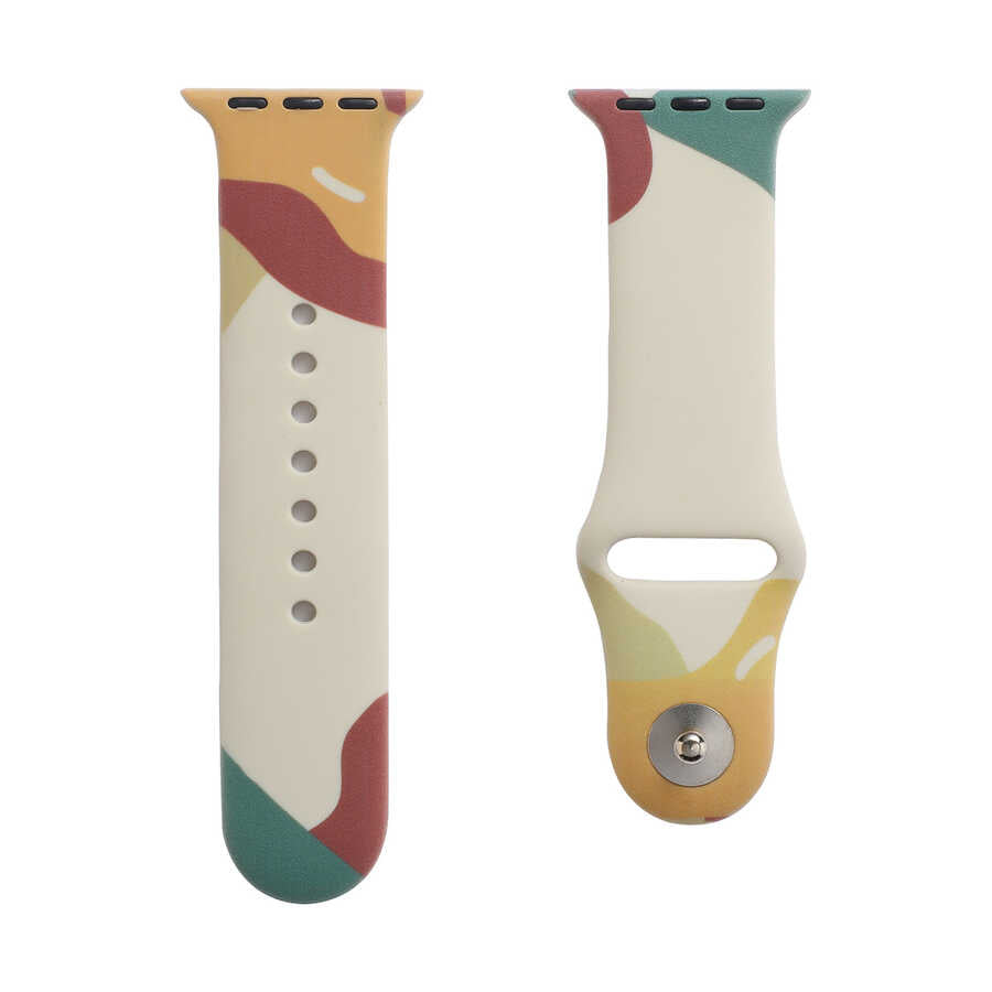 Apple Watch Ultra 49mm Kordon KRD-62 Silikon Strap Kayış Grape Fruit