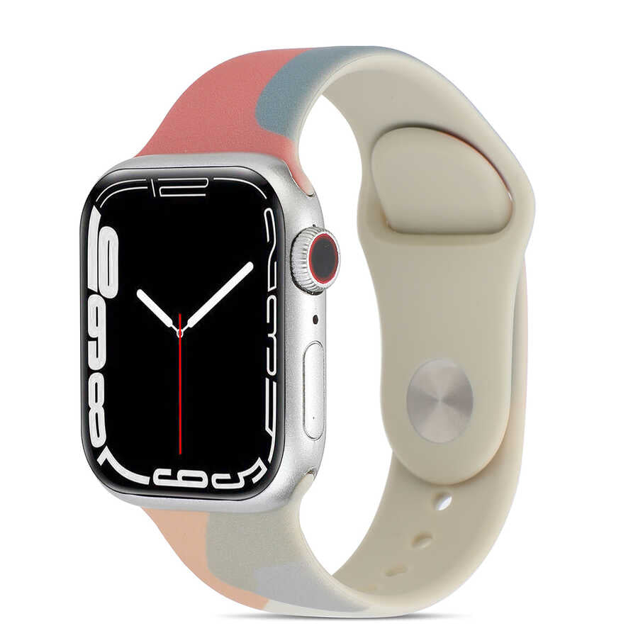 Apple Watch Ultra 49mm Kordon KRD-62 Silikon Strap Kayış Grape Fruit