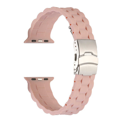 Apple Watch Ultra 49mm Kordon KRD-72 Silikon Strap Kayış Pembe