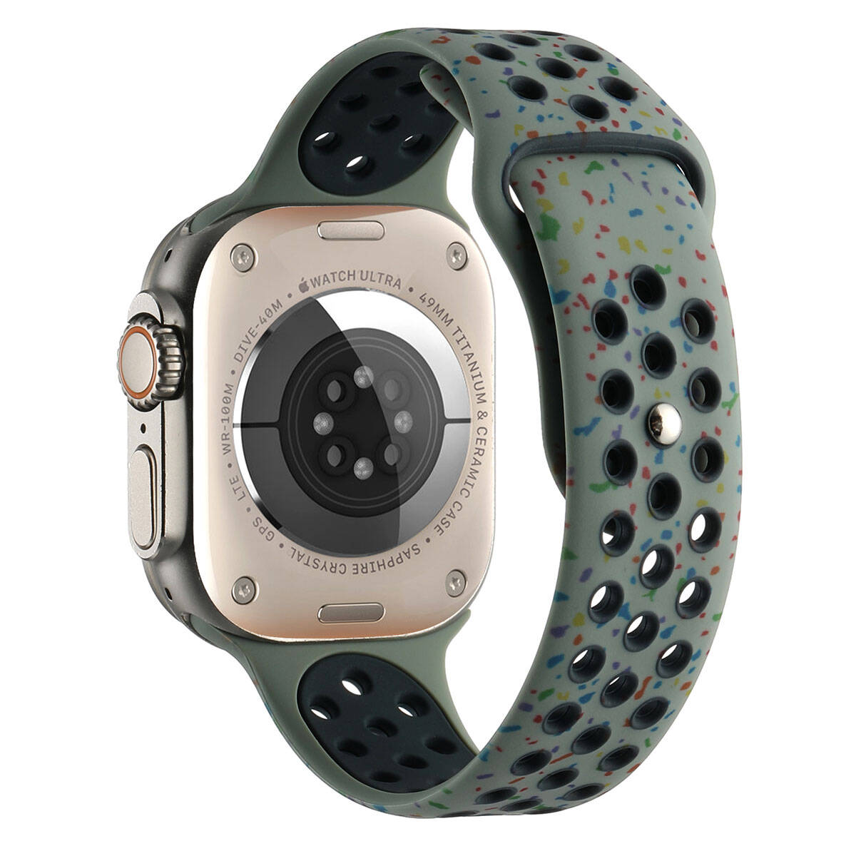 Apple Watch Ultra 49mm Kordon Yeni Seri 2023 KRD-02 Silikon Strap Kayış Turuncu