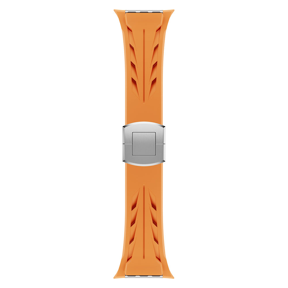 Apple Watch Ultra 49mm KRD-127 Metal Tokalı Silikon Kordon Kırmızı