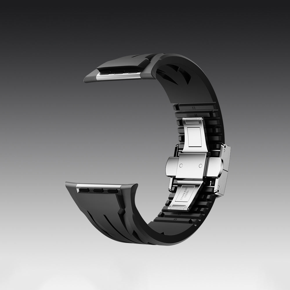 Apple Watch Ultra 49mm KRD-127 Metal Tokalı Silikon Kordon Kırmızı