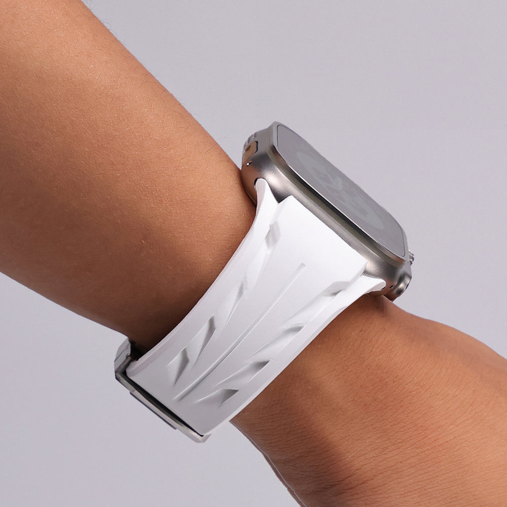 Apple Watch Ultra 49mm KRD-127 Metal Tokalı Silikon Kordon Kırmızı