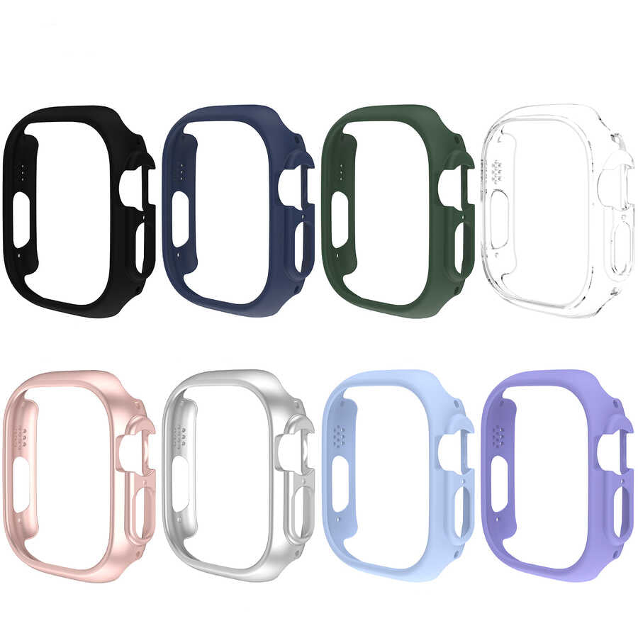 Apple Watch Ultra 49mm Sert PC Kasa Koruyucu Zore Watch Gard 18 Mavi Açık