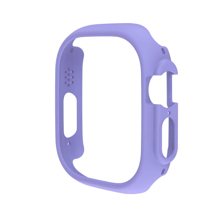 Apple Watch Ultra 49mm Sert PC Kasa Koruyucu Zore Watch Gard 18 Lila