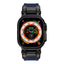 Apple Watch Ultra 49mm Zore KRD-101 Titanyum Metal Başlıklı Silikon Kordon Siyah-Yeşil