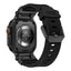 Apple Watch Ultra 49mm Zore KRD-101 Titanyum Metal Başlıklı Silikon Kordon Siyah-Yeşil