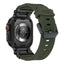 Apple Watch Ultra 49mm Zore KRD-101 Titanyum Metal Başlıklı Silikon Kordon Siyah-Yeşil