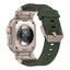 Apple Watch Ultra 49mm Zore KRD-101 Titanyum Metal Başlıklı Silikon Kordon Siyah-Yeşil