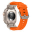 Apple Watch Ultra 49mm Zore KRD-101 Titanyum Metal Başlıklı Silikon Kordon Siyah-Yeşil