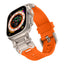Apple Watch Ultra 49mm Zore KRD-101 Titanyum Metal Başlıklı Silikon Kordon Siyah-Yeşil