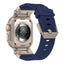 Apple Watch Ultra 49mm Zore KRD-101 Titanyum Metal Başlıklı Silikon Kordon Siyah-Yeşil
